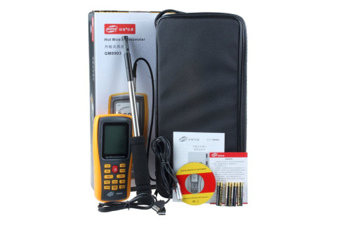 Термоанемометр профессиональный USB 0,3-30 м/с, 0-45°C BENETECH GM8903