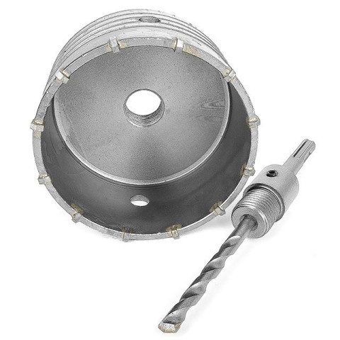 Комплект: сверло корончатое по бетону 105мм + переходник SDS Plus 100мм INTERTOOL SD-7105