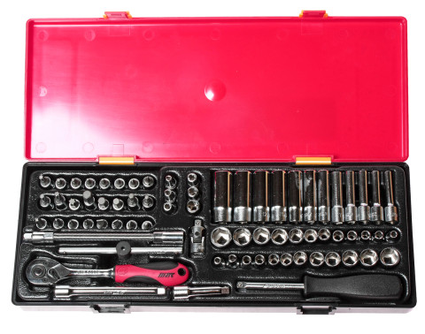 Набор головок 1/4" комбинированный 73ед.