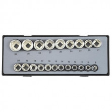 1/2" Набор головок 6-гранных 21 пр. (код T4212)