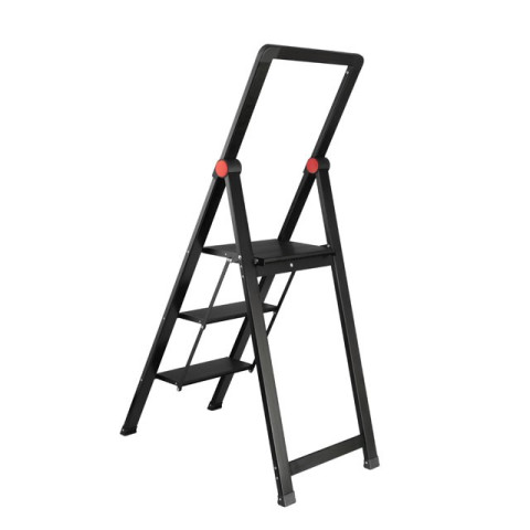 Стремянка алюминиевая "Black Slim", 3 ступени, высота верхней ступени 684мм, 150 кг, STORM INTERTOOL LT-5003