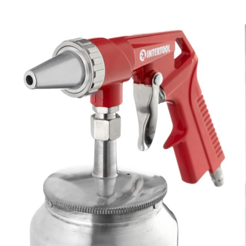Пистолет пескоструйный пневматический с металлическим бачком INTERTOOL PT-0707