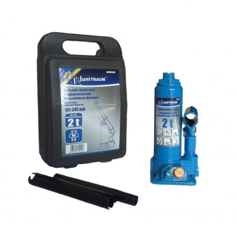 Домкрат бутылочный 2 т (Н=181+116+48 мм) в пластиковом кейсе (код UN90204S)