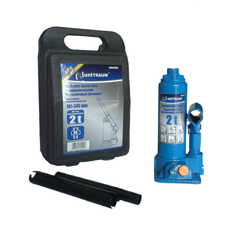 Домкрат бутылочный 2 т (Н=181+116+48 мм) в пластиковом кейсе (код UN90204S)