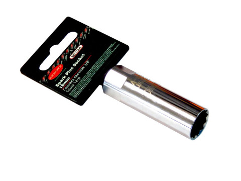 Головка свечная 16мм, 3/8",12гр.(L-65мм),на пластиковом держателе ROCKFORCE RF-807316A