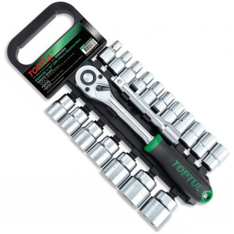 Набор головок с трещоткой TOPTUL 1/2" 20ед. 8-32мм GABB2001