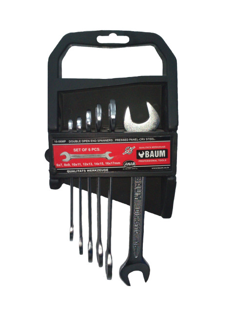 Набор ключей рожковых в пластиковом держателе 6 пр. (6-17 мм) (код 10-6MP)