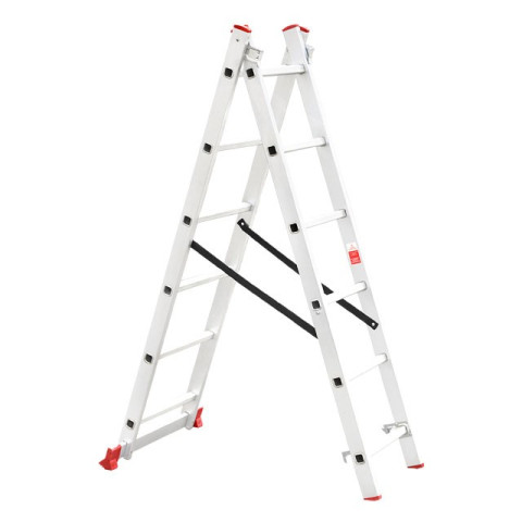 Лестница алюминиевая 2-х секционная универсальная раскладная INTERTOOL LT-0206