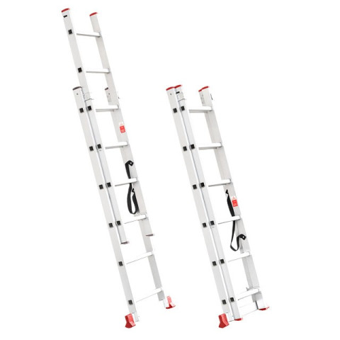 Лестница алюминиевая 2-х секционная универсальная раскладная INTERTOOL LT-0206