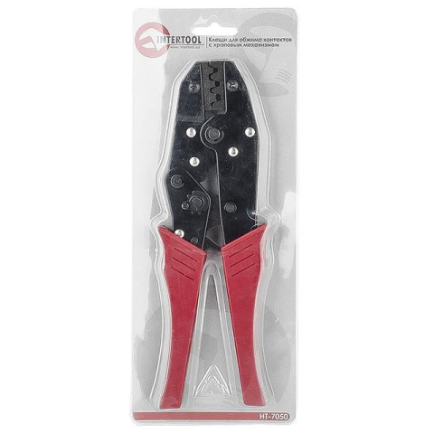 Клещи для обжима контактов с храповым механизмом INTERTOOL HT-7050