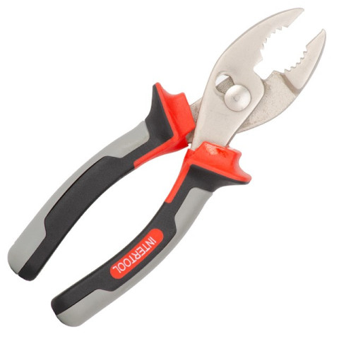 Щипцы со шлицевым соединением 160 мм CrV с изолированными рукоятками INTERTOOL NT-0232