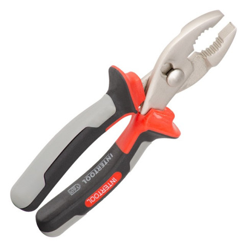 Щипцы со шлицевым соединением 160 мм CrV с изолированными рукоятками INTERTOOL NT-0232