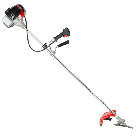 Мотокоса 1.5 кВт/2 л.с., 43 см³, катушка, 3-х лопастной нож, фреза 40 зубъев, двухплечевой ранцевый ремень INTERTOOL DT-2232