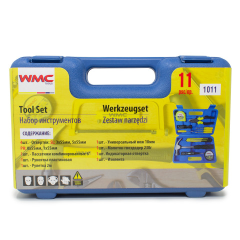 Набор инструментов 11пр.(плоскогубцы,нож,рулетка,отвертки,изолента,молоток)