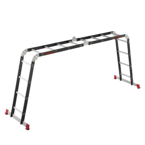 Лестница мультифункциональная трансформер 4х4ступени, стальной профиль, 4450мм, 150 кг INTERTOOL LT-0024