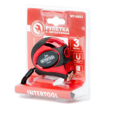 Рулетка 3м с автоматической блокировкой полотна INTERTOOL MT-0803