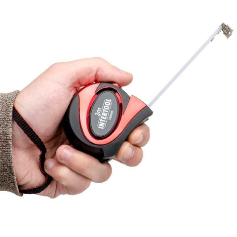 Рулетка 3м с автоматической блокировкой полотна INTERTOOL MT-0803