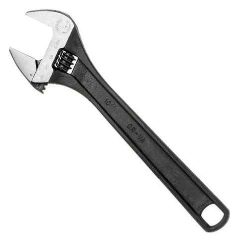 Ключ разводной 250мм, Cr-V, черный, фосфатированный, с полированной головкой INTERTOOL XT-0060