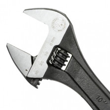 Ключ разводной 250мм, Cr-V, черный, фосфатированный, с полированной головкой INTERTOOL XT-0060