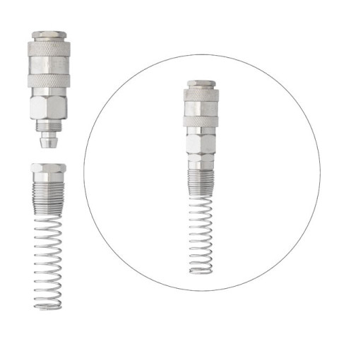 Быстроразъемное соединение с пружиной для спиральных и прямых шлангов 8х12 мм INTERTOOL PT-1832