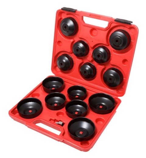 Набор съемников масляных фильтров 3/8", 15 предметов(65х14,68х14,65/67х14,74/76х14,76х30,73х14,75/77х15,93х15,90х15,74/76х15,80х15,82х15,93х36,100х15)в кейсе Forsage F-61915(F-1014-14)
