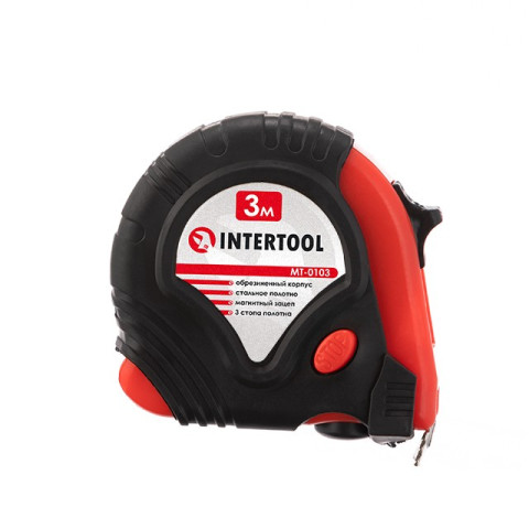 Рулетка с металлическим полотном 3м*16мм INTERTOOL MT-0103