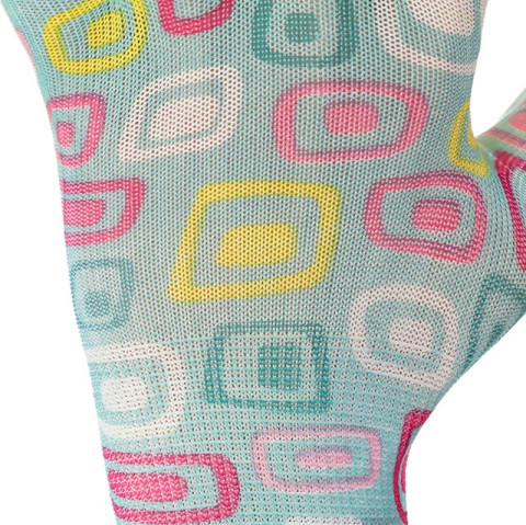 Перчатки садовые с нитриловым покрытием 8" голубые INTERTOOL SP-0164