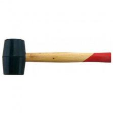 Киянка резиновая 450г. 60 мм, черная резина, деревянная ручка INTERTOOL HT-0237