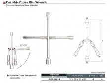 Ключ баллонный крест 17*19*21*22 мм складной TOPTUL AEAQ2214