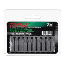 Набор насадок отверточных TOPTUL 5/16" L30мм PH3 10ед. FSBA1003G