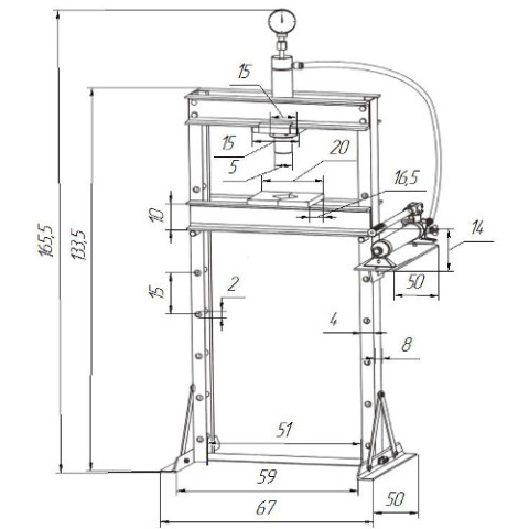 Гидравлический пресс 12 тонн напольный TORIN (Код TY12002)