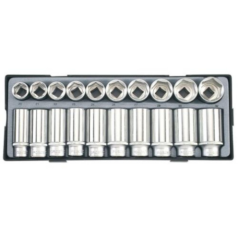 1/2" Набор головок 6-гранных коротких и глубоких 20 пр. (код T4203)