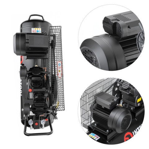 Компрессор 100 л, 3 кВт, 220 В, 8 атм, 500 л/мин, 2 цилиндра INTERTOOL PT-0014