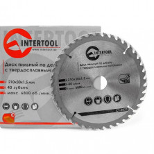 Диск пильный по дереву с твердосплавными напайками INTERTOOL CT-3023
