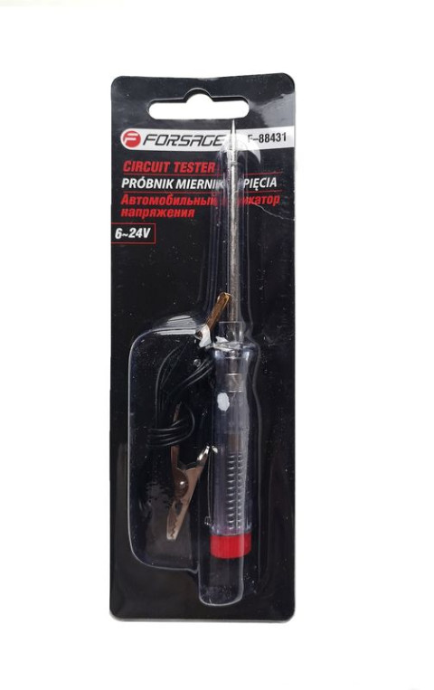 Пробник автомобильный с зажимом (6-24V 50А), в блистере Forsage F-88431