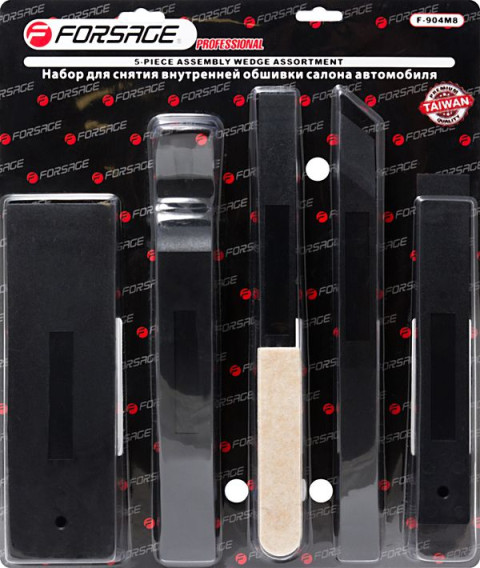Набор инструментов для демонтажа внутренней обшивки салона автомобиля 5 предметов, в блистере Forsage F-904M8