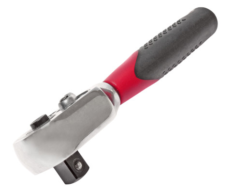 Трещотка укороченная 3/8" 120мм (резиновая ручка)