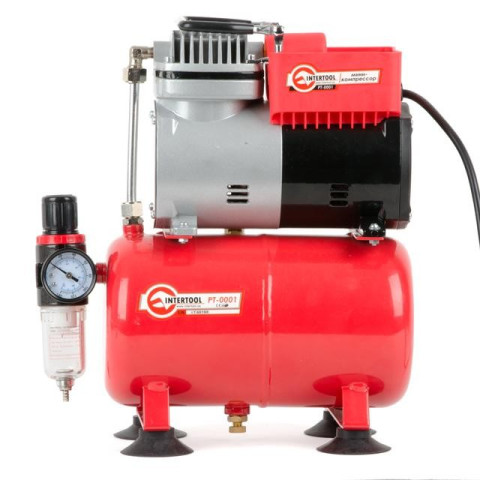 Компресор безмастильний 3 л, 0,3 кВт, 220 В, 3,2атм, 50л / хв INTERTOOL PT-0001
