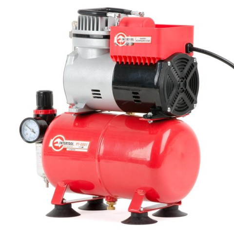 Компресор безмастильний 3 л, 0,3 кВт, 220 В, 3,2атм, 50л / хв INTERTOOL PT-0001