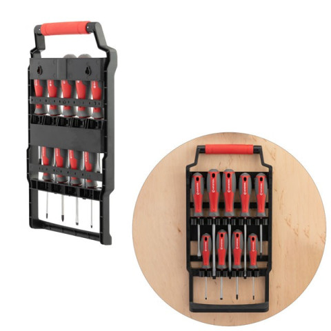 Набор отверток 9 ед ( SL3.0*75мм, SL5.0*75мм, SL6.0*100мм, SL6.0*150мм, SL8.0*150мм, PH0*75мм, PH1*75мм, PH2*100мм, PH3*150мм) INTERTOOL VT-3349