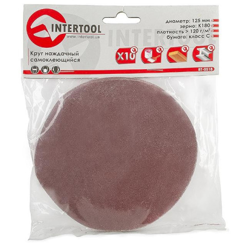 Круг наждачный самоклеющийся INTERTOOL BT-0518