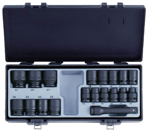 1/2" Набор головок 6-гранных ударных 19 пр. (10-32 мм) (код 4193)