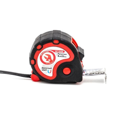 Рулетка стальная с фиксатором 8 м х 25,0 мм INTERTOOL MT-0608