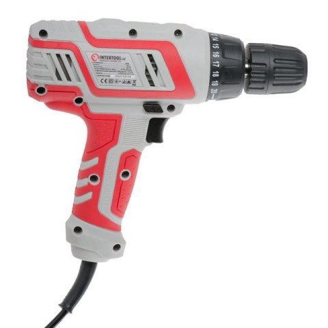 Дрель-шуруповерт электрическая 320 Вт, 220 В, 0-750 об/мин, 0.8-10 мм, 10 Нм INTERTOOL DT-0103