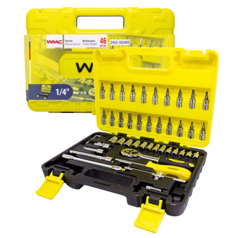 Набор инструмента 46пр. 1/4''(6-гран.)(4-14мм) WMC TOOLS WT-2462-5 EURO