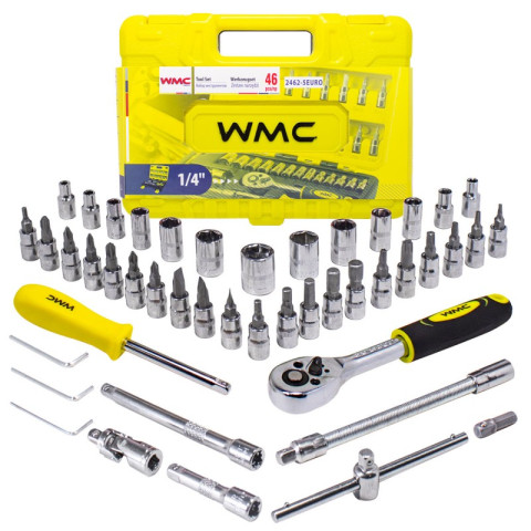 Набор инструмента 46пр. 1/4''(6-гран.)(4-14мм) WMC TOOLS WT-2462-5 EURO
