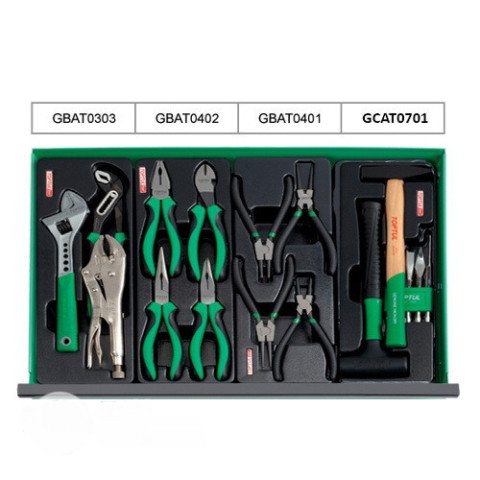 Тележка с инструментом для автосервиса TOPTUL (Pro-Plus) 7 секций 305 ед. красная GCAJ305H