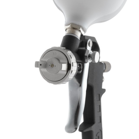 Краскопульт пневматический HP, форсунка 1.5мм, верхний пластиковый бачок 600мл, 3 регулировки, 5bar INTERTOOL PT-0210