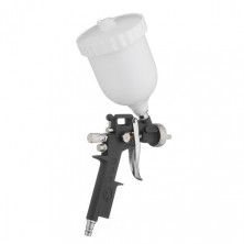 Краскопульт пневматический HP, форсунка 1.5мм, верхний пластиковый бачок 600мл, 3 регулировки, 5bar INTERTOOL PT-0210