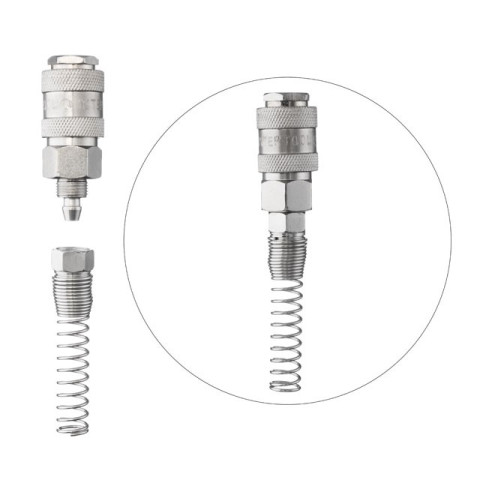 Быстроразъемное соединение с пружиной для спиральных и прямых шлангов 5,5х8 мм INTERTOOL PT-1830
